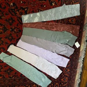 Gymshark Women's Leggings - Green, Gray, Purple, Red